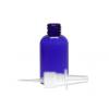 2 oz. Blue Cobalt Translucent PET (BPA Free) 20-410 Plastic Boston Round Bottle-Nasal Sprayer 3 1/2 in. diptube 30% OFF