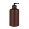 8 oz. Brown 28-400 HDPE Plastic Opaque Boston Rd Bottle-Lotion Pump