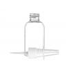 2 oz. Clear PET (BPA Free) 20-410 Plastic Boston Round Bottle-White Nasal Sprayer 3 1/2 in. diptube 30% OFF