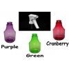 8 oz (2 pc. set) 28-400 PVC Plastic Delta Round  Bottle in Cranberry, Green or Purple with White Trigger Sprayer