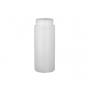 2 oz. Natural Cylinder Round 30MM HDPE Semi-Opaque Plastic Bottle w/ Orange Foamer & Clear Hood (3 pc)