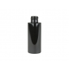 2 oz. Black 20-410 PET BPA Free Shiny Opaque Plastic Cylinder Round Bottle (King)