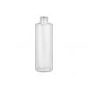 8 oz. Natural HDPE 24-410 Cylinder Round Semi-Opaque Squeezable Plastic Bottle w/ Black Dispensing Cap (Flamed)