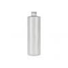 16 oz. Natural Cylinder Round 24-410 HDPE Semi-Opaque Plastic Bottle-Gold Smooth Disc-Top Cap