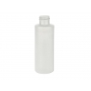 4 oz. Natural Cylinder Round 24-410 HDPE Semi-Opaque Flamed Squeezable Plastic Bottle w/ Colored Lotion Pump (Surplus)