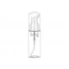 3.33 oz. Clear PET Cylinder Round (100ml) 43mm Plastic Bottle-White Foamer-Clear Hood
