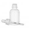 2 oz. White Opaque HDPE 20-400 Plastic Boston Round Bottle-Tincture-White CRC Dropper-0.4-0.8 ml