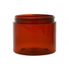 16 oz. Amber Dark PET 89-400 Plastic (BPA Free) Single Wall Jar w/ Colored Lids