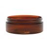 4 oz. Amber Dark Low Profile Single Wall Square Based 89-400 Round PET Plastic Jar-Cap (MPCH)