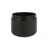 2 oz. Black Shiny Plastic Double Wall 58-400 PP Jar-HDPE Inner Jar (King)