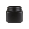 8 oz. Black Oblong Single Wall 70-400 HDPE Plastic Jar w/  Cap 2 pc  50% OFF