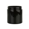 8 oz. Black Round Single Wall Shiny 70-400 Opaque PET Plastic Jar-Colored Lid (King)
