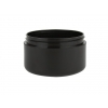 1/2 oz. Black Shiny Plastic Double Wall 48-400 PP Jar-HDPE Inner Jar-Colored Caps