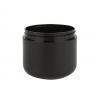 4 oz. Black Shiny Round Base Double Wall 70-400 PP Plastic Jar w/ HDPE Inner Jar w/ Colored Cap (Stock Item)