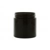 4 oz. Black Plastic Single Wall 58-400 PET Opaque Jar w/ Colored Lid