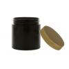 4 oz. Black Plastic Single Wall 58-400 PET Opaque Jar-Colored Lid (Silgan)