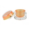 1 oz (30 ml) Clear/Orange 49 mm Acrylic Jar (Thick Wall) with Orange Cap & Sealing Disc (3 pc set)  50% OFF with  VOLUME DISCOUNTS