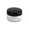1/3 oz (10 mm) Clear SAN Jar with 36 mm Black Linerless Cap (Stock Item)