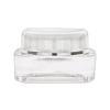 .5 oz. (15 mm) Clear Acrylic Square 50 ML Jar-White Inner-Lid-Sealing Disc