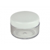 1/3 oz (10 mm) Clear SAN Jar with 36 mm White Linerless Cap (Stock Item)