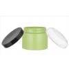 8 oz. Green Round Single Wall 70-400 Opaque PET Square Based Plastic Jar-Colored Lid