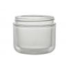 4 oz. Natural Round Base Double Wall 70-400 PP Plastic Jar w/ HDPE Inner Jar w/ Colored Cap (Stock Item)