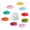 10 oz. (300 ml) Pearl White HDPE Plastic Single Wall 63 MM Oval Jar with Caps & Cap Liner (3 pc set)