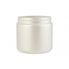 16 oz  White Pearl HDPE Plastic Single Wall 89-400  Round Jar w/ Green Cap 50% OFF