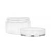 1 oz. White Thick Wall 48-400 Other Plastic Jar w/ White-Silver Flat Cap-Liner