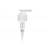 24-410 White Plastic Ribbed Lotion-Soap Pump with Lock-Down Saddle Head, 2cc OP- 8 3/4 in diptube