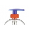 28-400 Blue-Orange Translucent Plastic Lotion Pump w/ Lock-Up Palm Head, 1.5 cc Output & 4 7/8 in. dt (PLEASE READ DISCRIPTION BELOW)