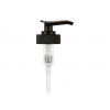 28-400 Black Ribbed PP Plastic Lotion Pump w/ Lock-Down Head, 2 cc Output & 6 1/2 in. dip tube