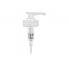 28-400 White Ribbed PP Plastic Lotion Pump w/ Lock-Down Head, 2 cc Output & 6 1/2 in. dip tube