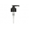 28-410 Black Smooth Plastic Lotion-Soap Pump with Lock Down Saddle Head, 2 cc Output & 9 1/4 in. Dip Tube