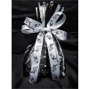 Graduation  Ribbon in 25 yd. spool of 5/8 in. wide white satin ribbon with designs
