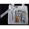 Music Notes  Ribbon in 25 yd. spool of 5/8 in. wide white ribbon with Music Notes
