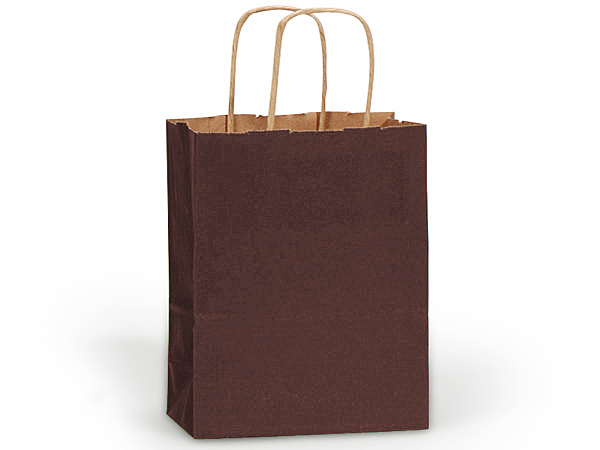 Brown Chocolate Medium (Cub) Paper Kraft Gift Bag (8 in. x 4.75 in. x 10 in.) 100% Recycled