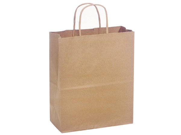 Kraft Medium (Cub) Paper Kraft Gift Bag (8 in. x 4.75 in. x 10 in.) 100% Recycled