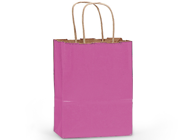 Pink Lipstick Medium (Cub) Paper Kraft Gift Bag (8 in. x 4.75 in. x 10 in.) 100% Recycled