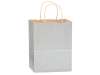 Silver Metallic Medium (Cub) Paper Kraft Gift Bag (8 in. x 4.75 in. x 10 in.) 100% Recycled