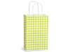 Green Apple Gingham Checked Medium (Cub) Paper Gift Bag (8 in. x 4.75 in. x 10 in.)