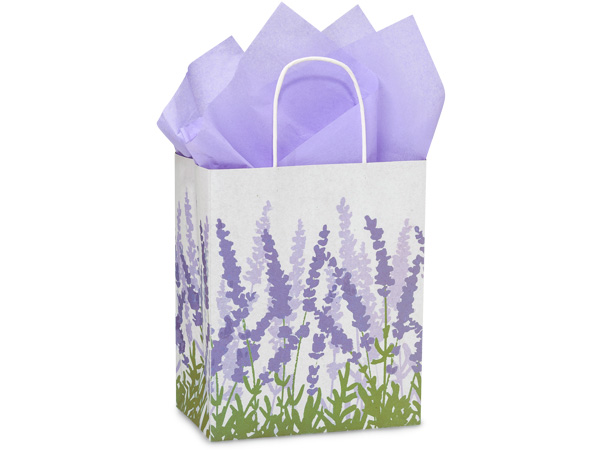 8 in. x 4.75 in. x 10 in. Medium (Cub) Lavender Field Paper Gift Bag 100% Recycled VOLUME DISCOUNTS