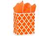 8 in. x 4.75 in. x 10 in. Medium (Cub) Orange Geo Graphics Print Bag 100% Recycled VOLUME DISCOUNTS