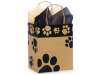 8 in. x 4.75 in. x 10 in. Medium (Cub) Kraft-Black Paw Print Bag 100% Recycled VOLUME DISCOUNTS