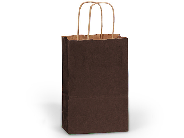 Brown Small (Rose) Paper Kraft Gift Bag (5.5 in. x 3.25 in. x 8 in.) 100% Recycled