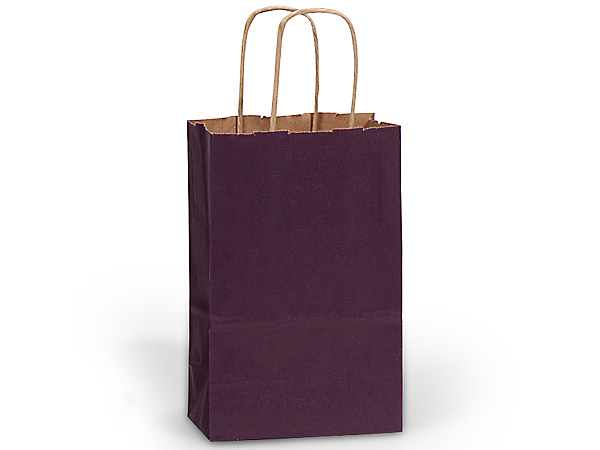 Purple Small (Rose) Paper Kraft Gift Bag (5.5 in. x 3.25 in. x 8 in.) 100% Recycled