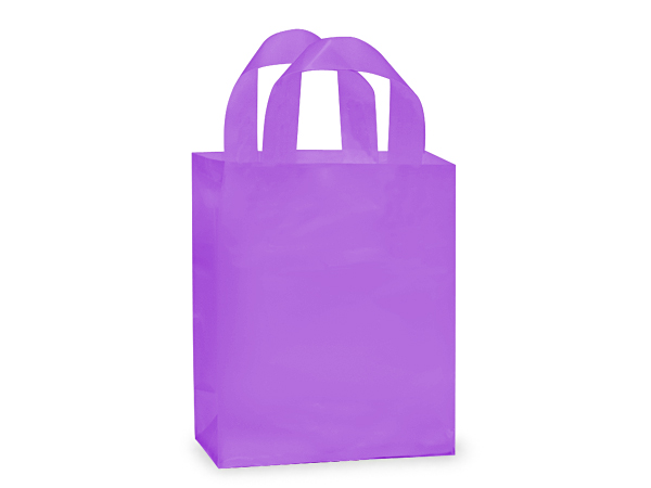 Medium (Cub) Lavender Mist Frosted Plastic Gift Bag (8 in. x 4 in. x 10 in.) 100% Recycled VOLUME DISCOUNTS