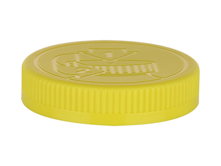 70-400 Yellow CRC Flat Ribbed PP Plastic Non Dispensing Jar Cap-Dual HS Liner-Opening Inst