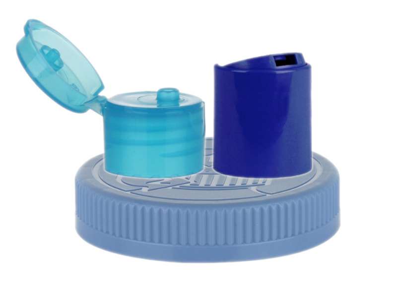 Plastic bottle caps are offered in blue non dispensing caps, disc top (crab claw) caps, turret caps, twist caps & flip top caps.