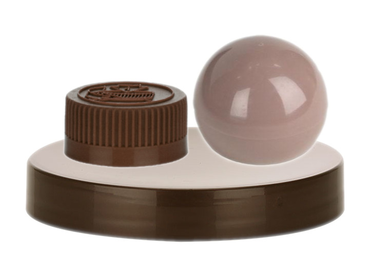 Bottle caps are offered in brown non dispensing caps, disc top (crab claw) caps, turret caps & flip top caps.  Jar caps are offered in flat & dome style. 